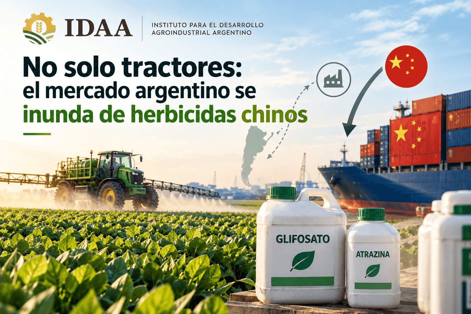 No solo tractores: el mercado argentino se inunda de herbicidas chinos